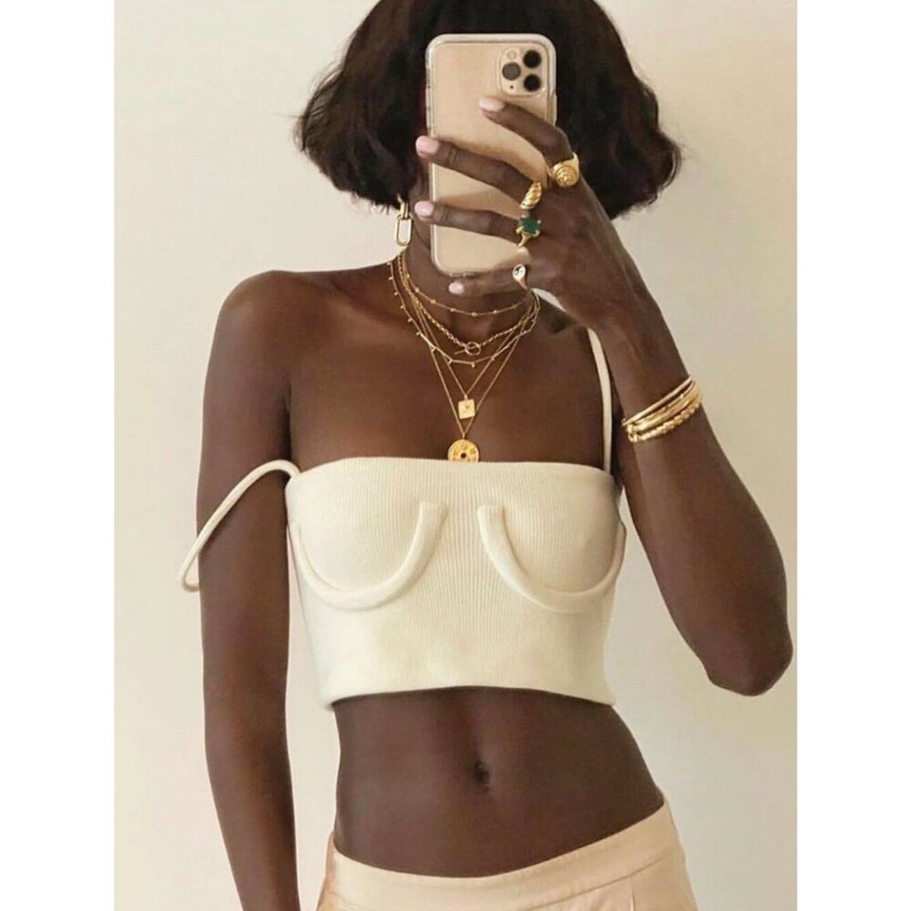 Orseund Iris Tube Top Tank Ivory Size Small